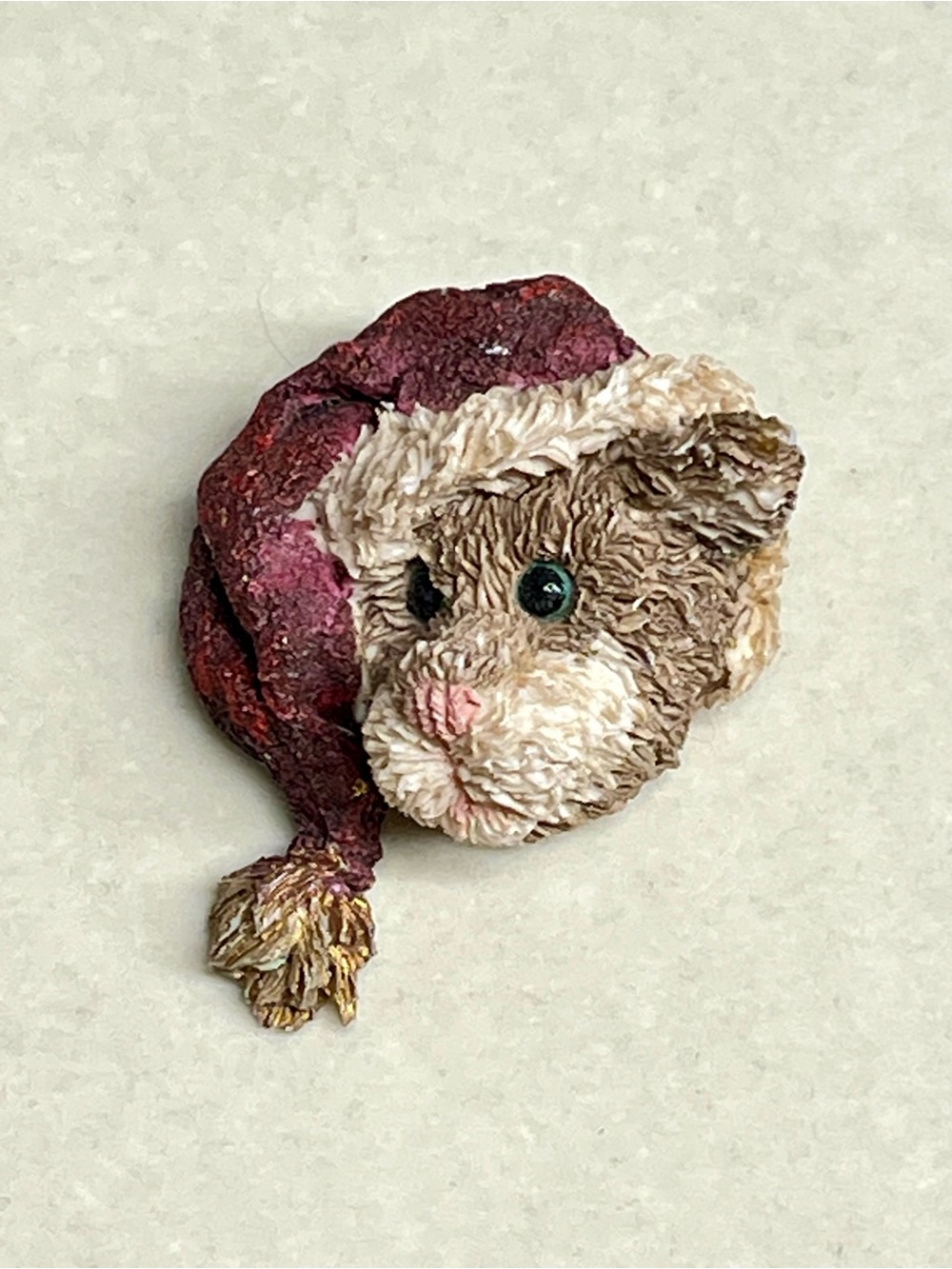 Boyds Bears Bearwear Santa Cat Brooch Pin Christmas Resin Vintage 1994